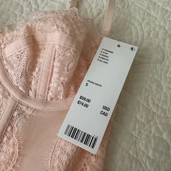 Urban Outfitters Out From Under Modern Love Corset Top Pale Pink Small - Picture 3 of 12